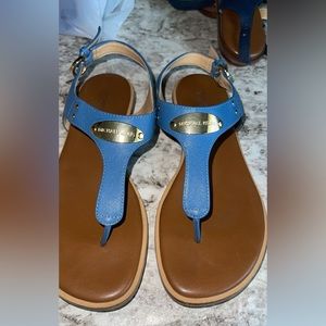 LIGHT BLUE & GOLD MICHAEL KORS SANDALS